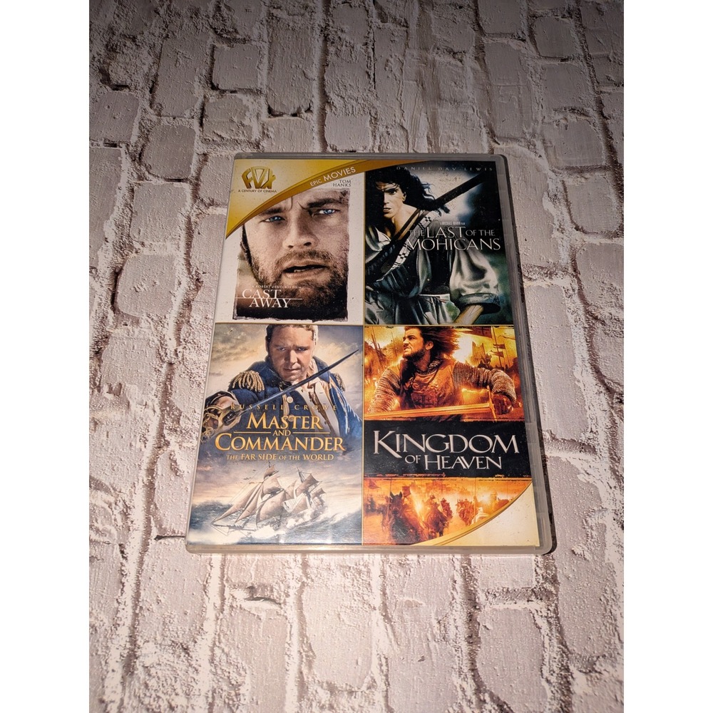 Epic Movies 4-Film DVD Collection Cast Away Last of Mohicans Kingdom of Heaven